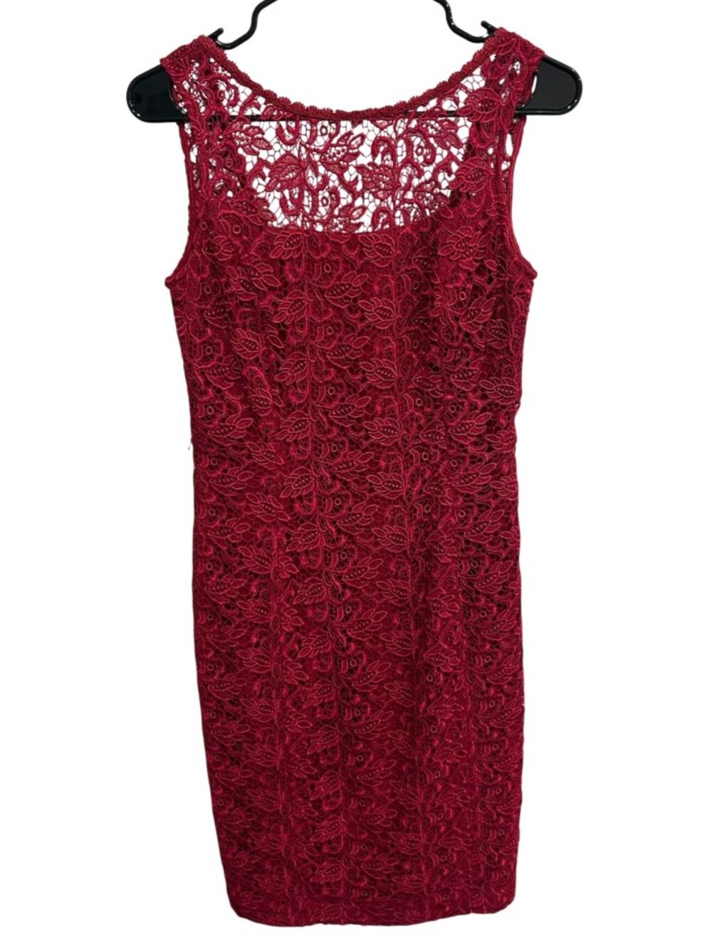 WHBM 2 Red Floral Lace Pattern Sleeveless Sheath Dress Valentine Romanticcore